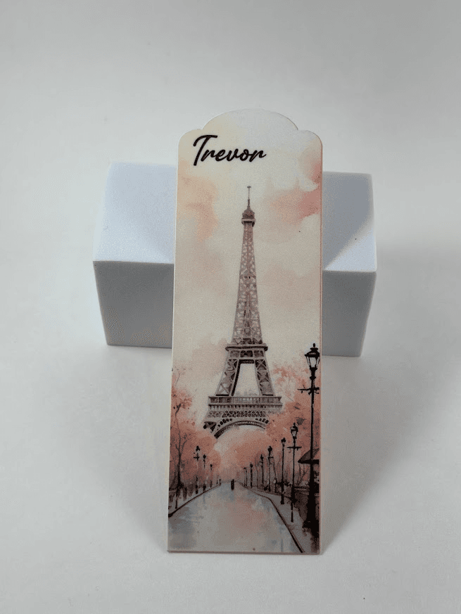 Paris themed handmade bookmark